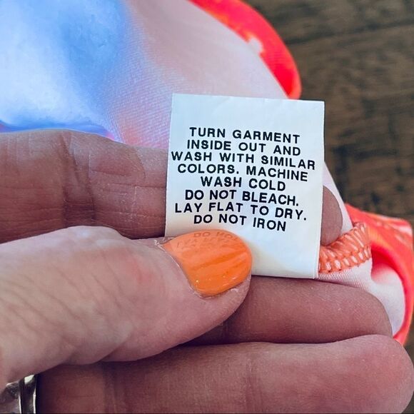 Pink Lotus Racer‎ Back Tank, Orange and Pink, XS - Picture 4 of 8